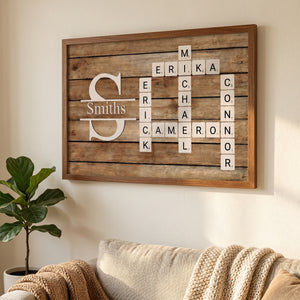 Personalized Family Name Crossword Poster - Gift For Your Family