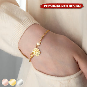 Angel Wings Engraved Name Pet Theme-Personalized Dog/Cat Paw Bracelet-Gift for Pet Lover