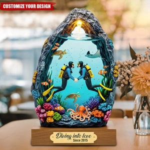 Personalized Scuba Diving Couple Acrylic Plaque Gifts For Couple