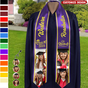 Personalized Photo Class of 2025 Stoles Graduation Day