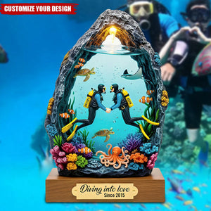Personalized Scuba Diving Couple Acrylic Plaque Gifts For Couple
