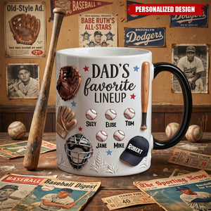 Personalized Baseball Dad Magic Coffee Mug-Gifts For Dad