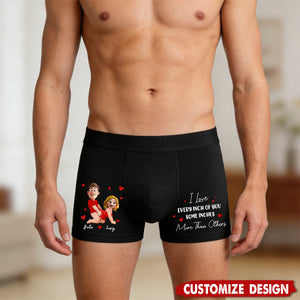I Love Every Inch Of You Some Inches More Than Others - Personalized Men's Boxer Briefs - Fun Gift For Husband,Couple