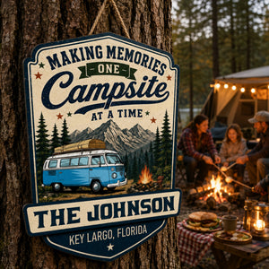 Welcome To Our Campsite - Personalized Wood Sign