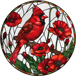 Cardinal&Hummingbird Stained Glass Suncatcher Window Hangings-Memorial Gift