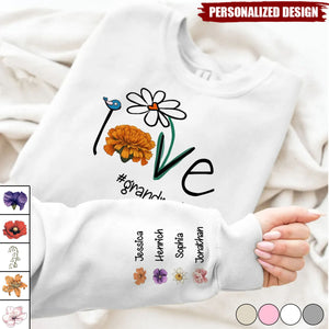 Love Grandma Life Month Flowers-Personalized Sweatshirt-Mother's day gift