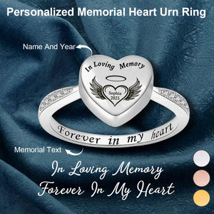 Personalized Heart Urn Ring-Gift For Family