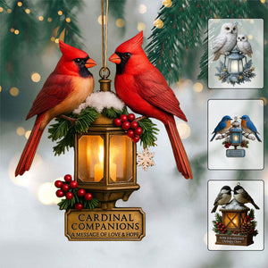“Winter Lantern Birds” — Colorful Christmas Tree Bird Ornament