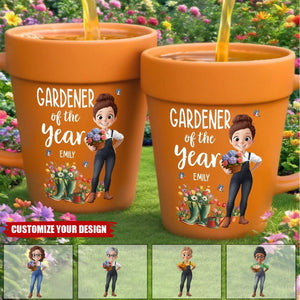 Custom Plant Pot Ceramic Mug - Personalized Garden Gifts For Gardeners - Plant Parent Vibes - Flower Pot Mug