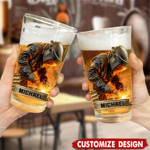 Strong Welder - Personalized Welder Beer Glass