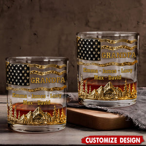 Cool Grandpas Drink Whiskey - Personalized Grandpa Whiskey Glass