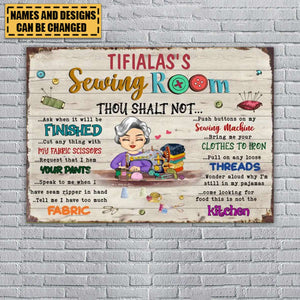Custom Personalized Sewing Grandma Metal Sign - Mother's Day Gift Idea Grandma/Sewing Lovers