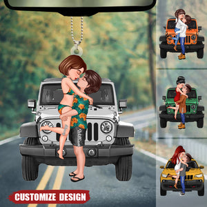 New Release - Personalized Off-Road Car Couple Kiss Car Ornament
