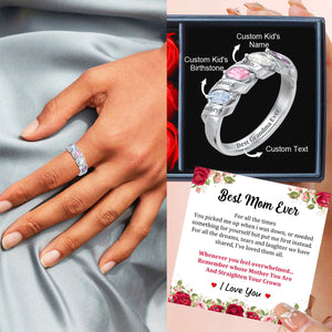 Personalized Spiral Marquise Row Ring