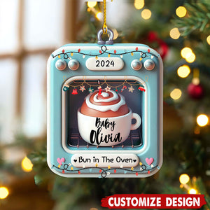 Bun in The Oven-Personalized Pregnancy Christmas Ornament-2024 New Release