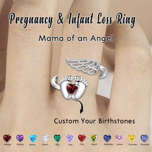 Personalized Sterling Silver Miscarriage Ring-Memorial Losing Gifts