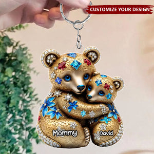 Mommy, My Safe Place - Family Personalized Shaped Acrylic Keychain - Mother's Day, Gift For Mom, Grandma