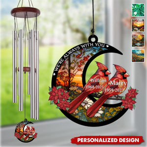When Cardinals Appear,Angels Are Near-Memorial Personalized Wind Chime Suncatcher