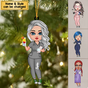 Nurse Life Pretty Doll Nurse Personalized Christmas Ornament