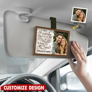 God Blessed The Road That Led Me To You - Personalized Couple Car Visor Clip - Anniversary Gift For Wife,Husband