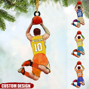 Personalized Name, Number & Appearance - Acrylic Christmas / Car Oranment - Gift for Basketball Lovers