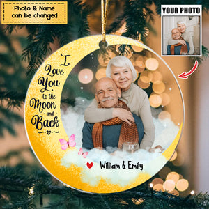 I Love You To The Moon And Back - Personalized Acrylic Christmas Ornament