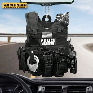 Police Vest Bulletproof Jacket Personalized Ornament, Police Outfit Ornament