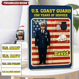 Personalized US Army/Navy/Air Force/Marine Corps/Coast Guard 250th Years Of Service Acrylic Plaque