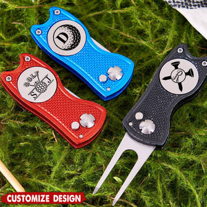 Personalized Golf Divot Tool With Ball Marker,Retractable Divot Tool - Birthday,Father's Day Gift For Golfer