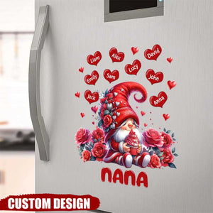 Valentine Red Flower Grandma Mom Sweet Heart Kids, Personalized Sticker Decal