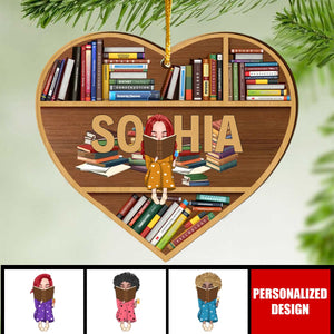2024 New Release Reading Girl-Personalized Wooden Ornament-Christmas Gift Idea For Book Lover