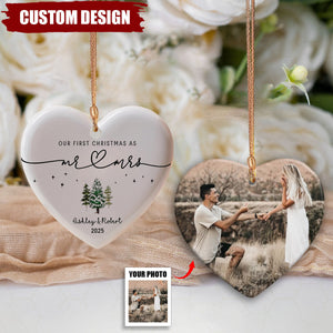 mr mrs ornament - Wedding Gift - Personalized First Christmas Keepsake - Our 1st Christmas Mr & Mrs Ornament - Housewarming mr and mrs idea