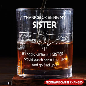 Thanks For Being My Brother - Personalized Custom Whiskey Glass - Gift For Family