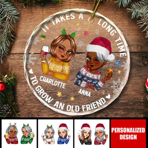 It Takes A Long Time To Grow An Old Friend Christmas - 2024 New Release Personalized Circle Ornament