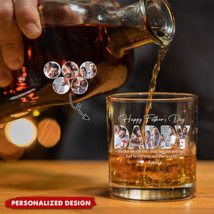 To Me You Are The World-Personalized Whiskey Glass-Father's Day Gift For Dad, Husband