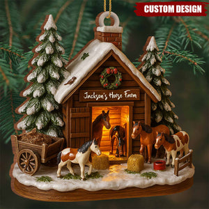 Customize Your Own Charming Horse Farm Ornament,Personalized Wood Ornament,Gift For Horse Lovers
