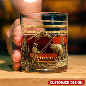 Fishing For Life - Personalized Fishing Whiskey Glass