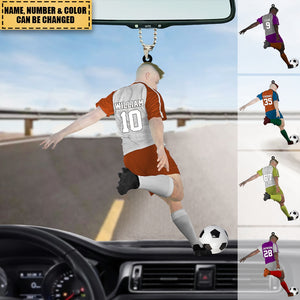 Personalized Name, Number & Appearance - Acrylic Christmas / Car Oranment - Gift for Soccer Lovers