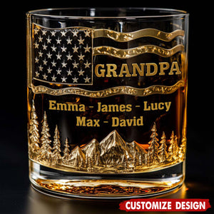 Cool Grandpas Drink Whiskey - Personalized Grandpa Whiskey Glass