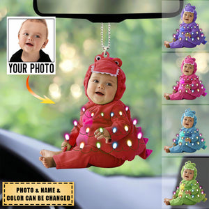 Personalized Cute Kid Dinosaurus Acrylic Ornament - Gift For Baby