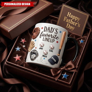 Personalized Baseball Dad Magic Coffee Mug-Gifts For Dad
