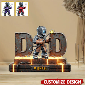 Personalized Welder Shaped Acrylic Plaque - Gift For Welder