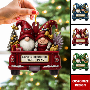 Growing Old Together-Personalized Wood Ornament-Gift for Couples and Parents