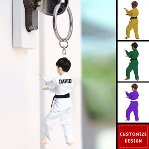 Personalized Kid Karate,Jiu Jitsu,Judo Keychain - Gift For Karate,Jiu-Jitsu Lovers