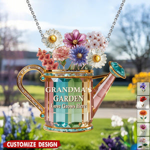 Grandma Birth Month Flowers Suncatcher - Personalized Gifts For Grandma