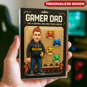 Gamer Dad Cooler Custom Action Figure-Personalized Acrylic Block Plaque-Father's Day Gift