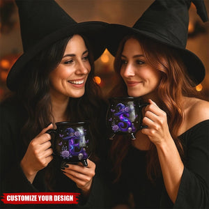 Custom 12oz Ceramic Cauldron Coffee Mug - Personalized Halloween Witchy Gifts For Besties, Sisters, BFF, Family, Yourself - Witchy Vibes Only