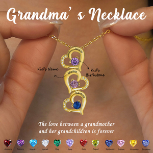 Personalized Heart Birthstone Necklace, Mother's Day Gift