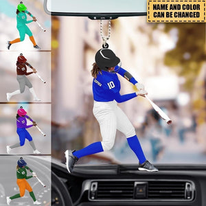 Personalized Softball/Baseball Batter Car Hanging Ornament Gift For Softball/baseball Lovers