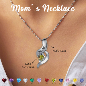 Personalized Twisted Birthstone Necklace, Mother's Day Gift